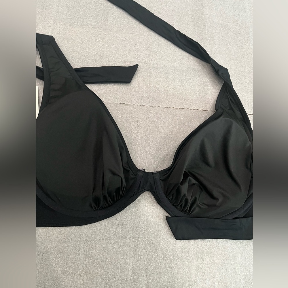 [3XL] Empetua Black Full Coverage Halter Bikini Top - Picture 5 of 6